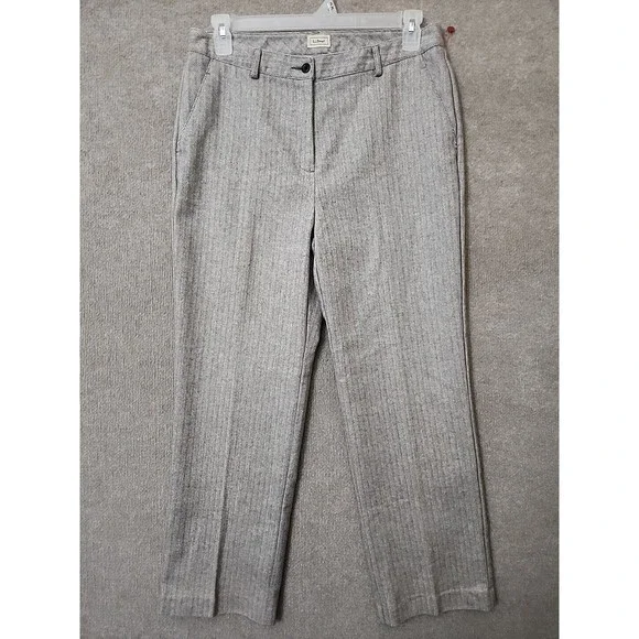 L.L. Bean | Pants & Jumpsuits | Ll Bean Dress Pants Womens 4 Tan  Herringbone Heavyweight Soft Cotton Lined | Poshmark